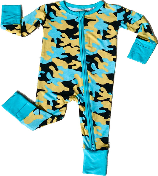 Zipper Rompers - Baha Camo