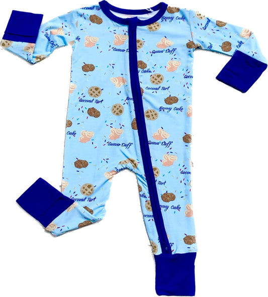 Zipper Rompers - Duff 'n Stuff Blue